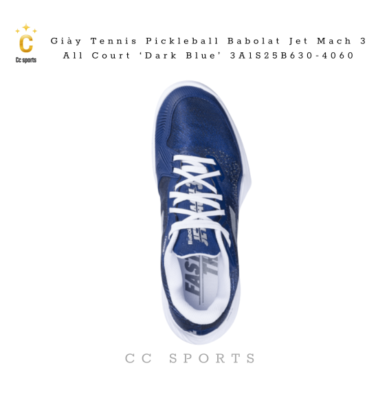 Giày Tennis Pickleball Babolat Jet Mach 3 All Court ‘Dark Blue’ 3A1S25B630-4060