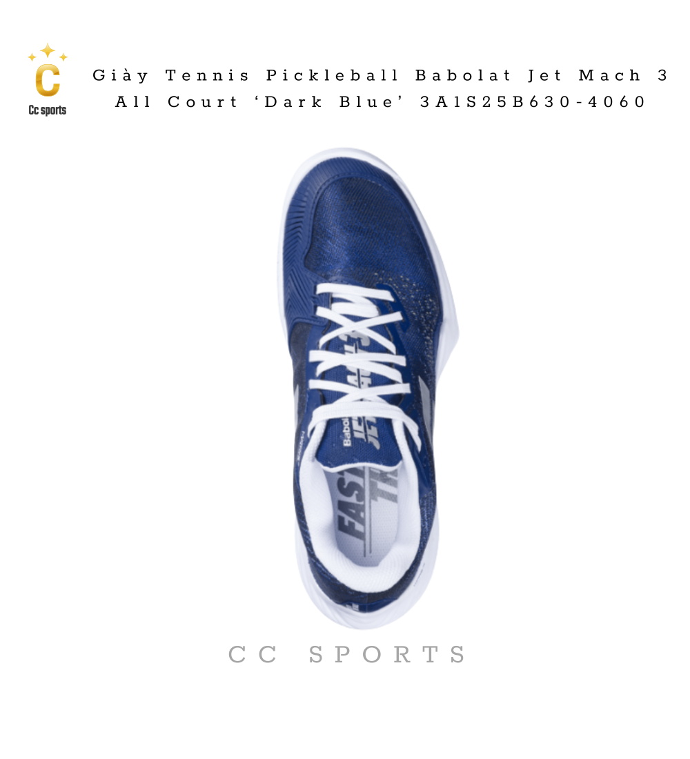 Giày Tennis Pickleball Babolat Jet Mach 3 All Court ‘Dark Blue’ 3A1S25B630-4060