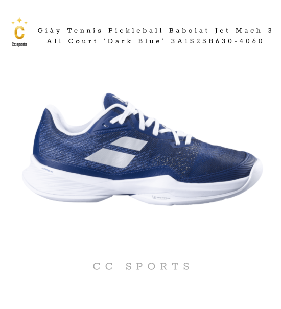 Giày Tennis Pickleball Babolat Jet Mach 3 All Court ‘Dark Blue’ 3A1S25B630-4060