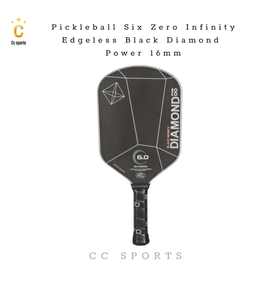 Vợt Pickleball Six Zero Black Diamond Power 16mm Màu Xám
