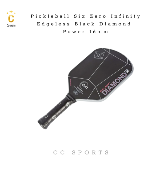 Vợt Pickleball Six Zero Black Diamond Power 16mm Màu Xám