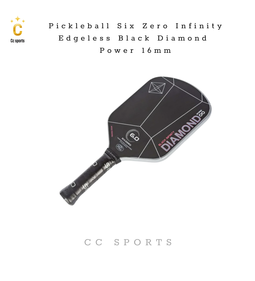Vợt Pickleball Six Zero Black Diamond Power 16mm Màu Xám