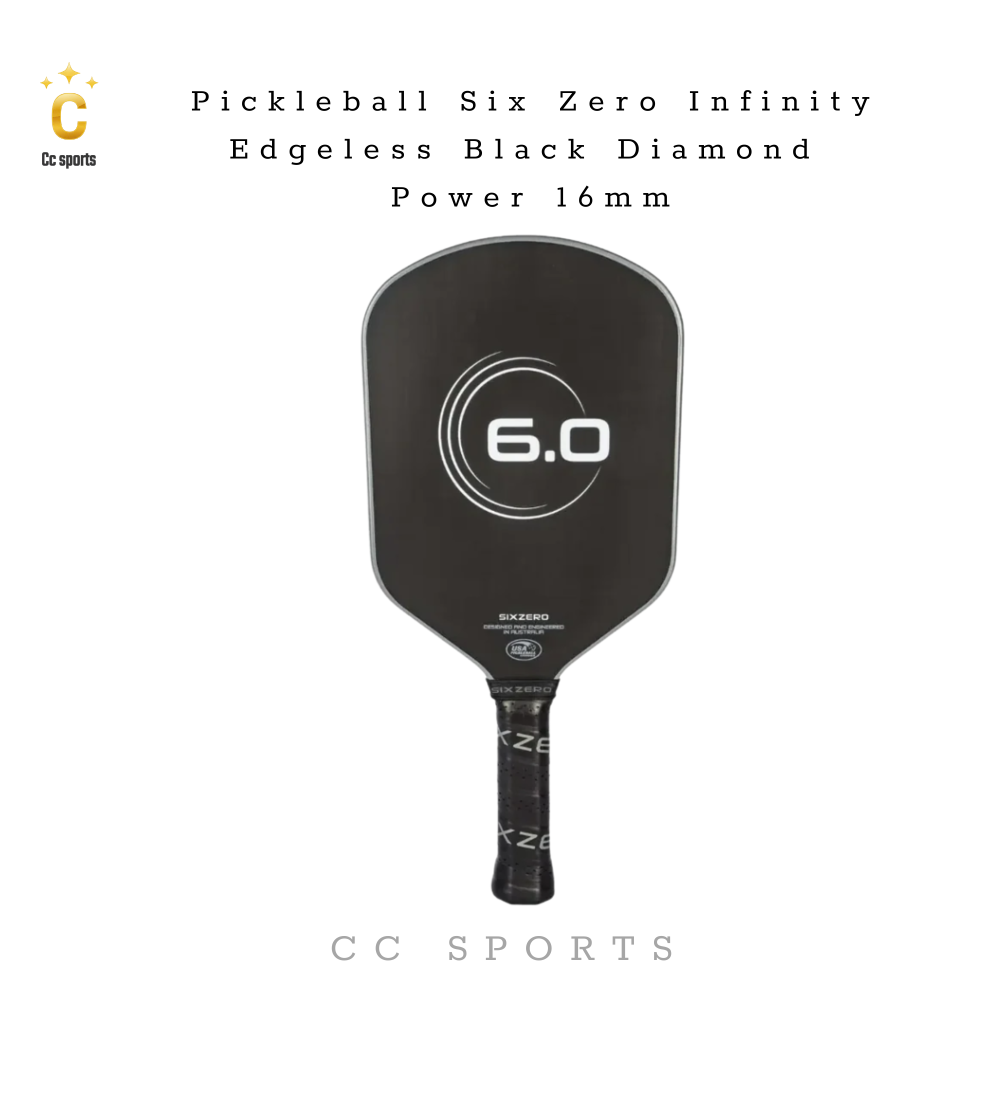 Vợt Pickleball Six Zero Black Diamond Power 16mm Màu Xám