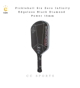 Vợt Pickleball Six Zero Black Diamond Power 16mm Màu Xám