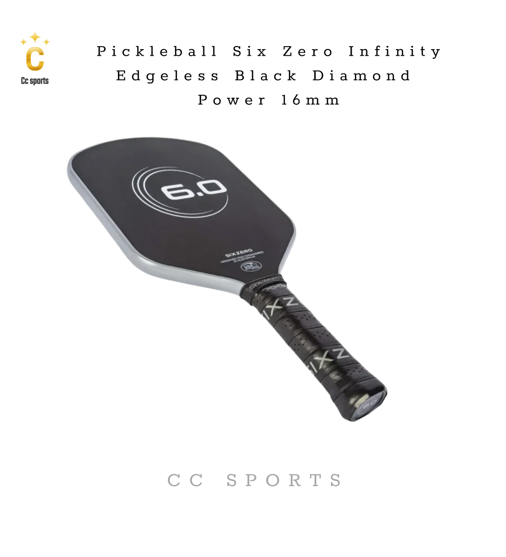 Vợt Pickleball Six Zero Black Diamond Power 16mm Màu Xám