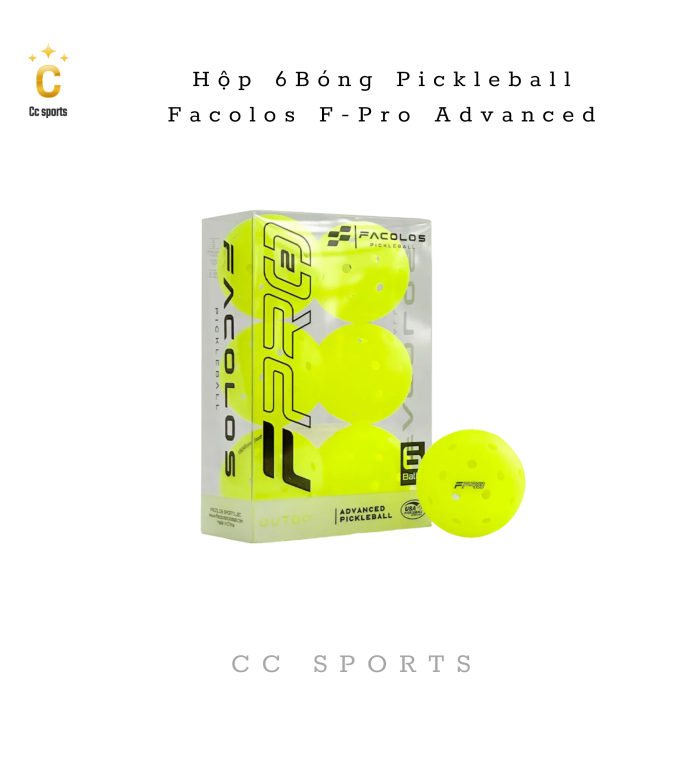 Bóng Pickleball Facolos F-Pro Advanced Gen 2 Hộp 6 Quả