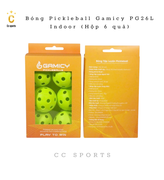 Bóng Pickleball Gamicy PG26L Indoor (Hộp 6 quả)