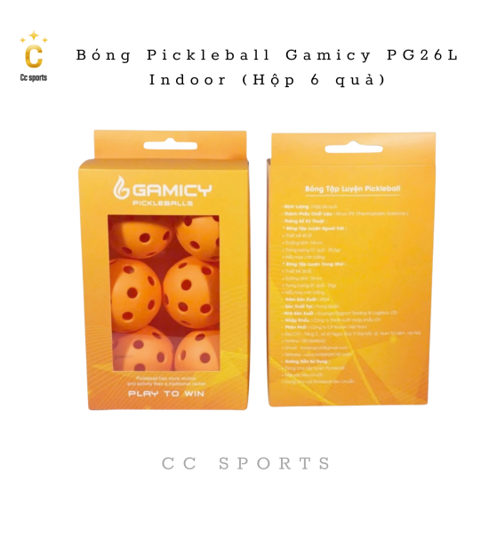 Bóng Pickleball Gamicy PG26L Indoor (Hộp 6 quả)