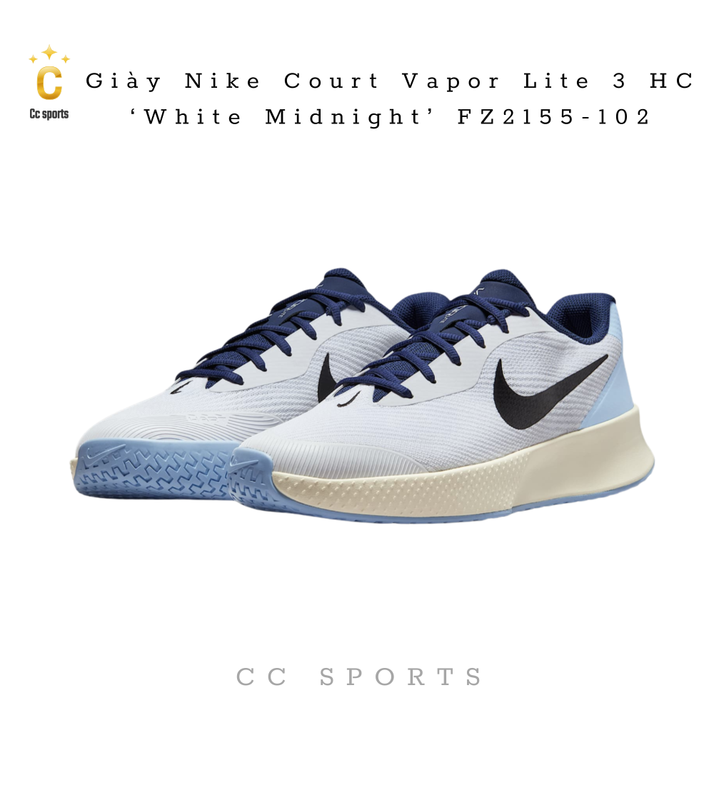 Giày Nike Court Vapor Lite 3 HC ‘White Midnight’ FZ2155-102