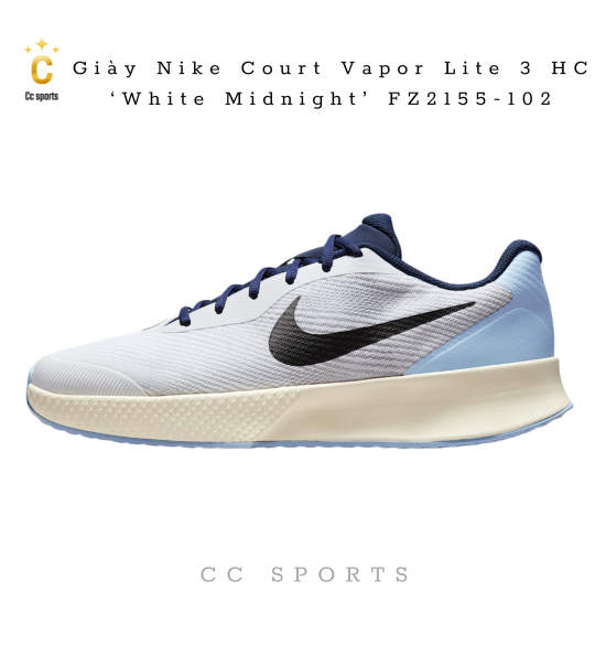 Giày Nike Court Vapor Lite 3 HC ‘White Midnight’ FZ2155-102