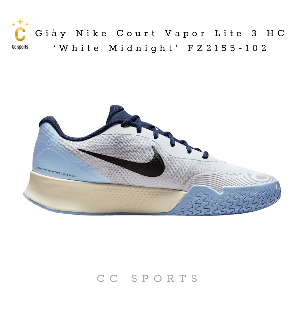 Giày Nike Court Vapor Lite 3 HC ‘White Midnight’ FZ2155-102