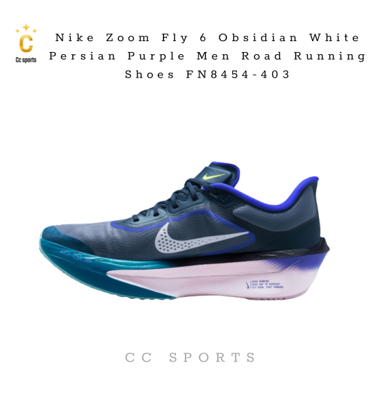 Nike Zoom Fly 6 Obsidian White Persian Purple Men Road Running Shoes FN8454-403