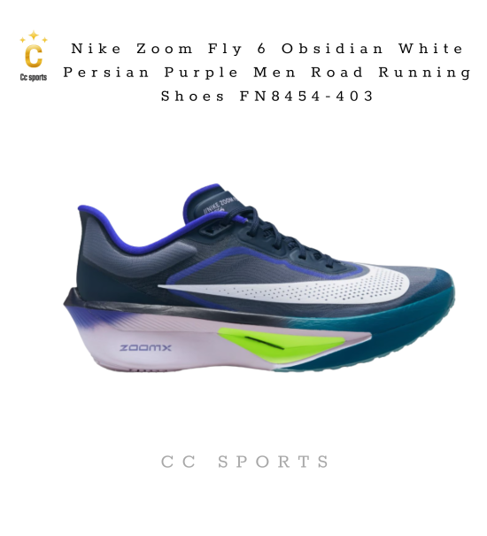 Nike Zoom Fly 6 Obsidian White Persian Purple Men Road Running Shoes FN8454-403