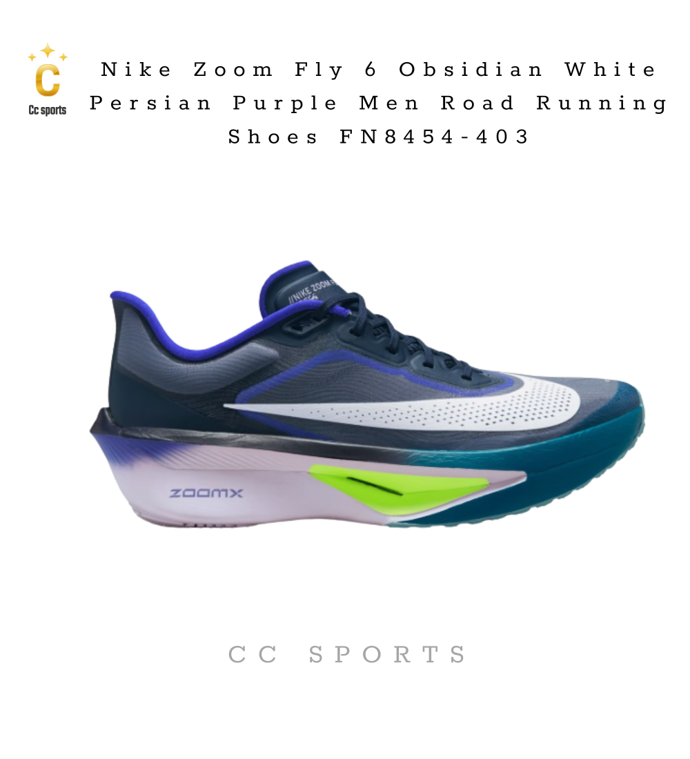 Nike Zoom Fly 6 Obsidian White Persian Purple Men Road Running Shoes FN8454-403