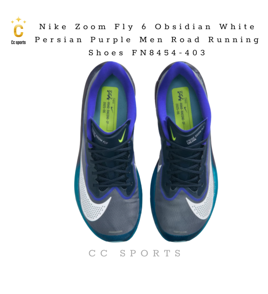 Nike Zoom Fly 6 Obsidian White Persian Purple Men Road Running Shoes FN8454-403