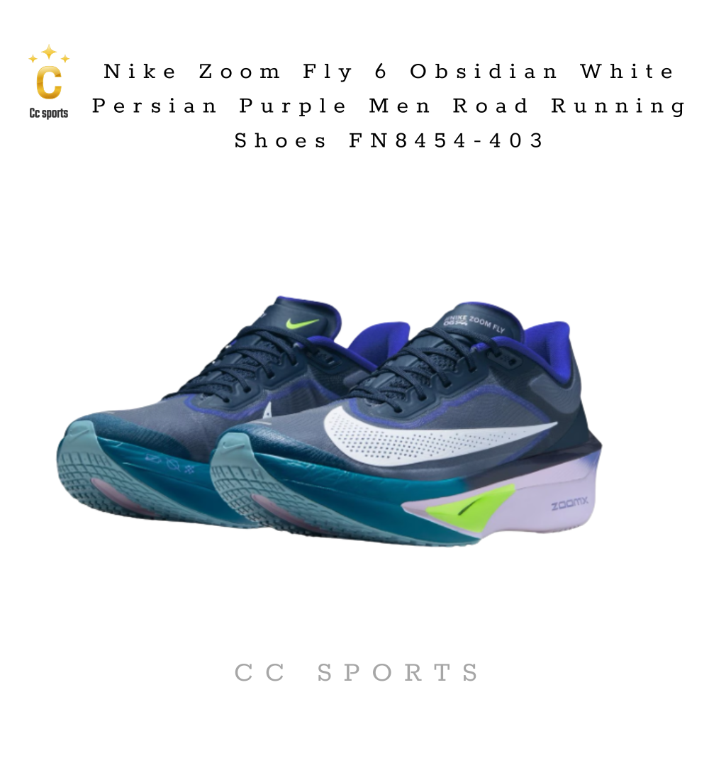 Nike Zoom Fly 6 Obsidian White Persian Purple Men Road Running Shoes FN8454-403