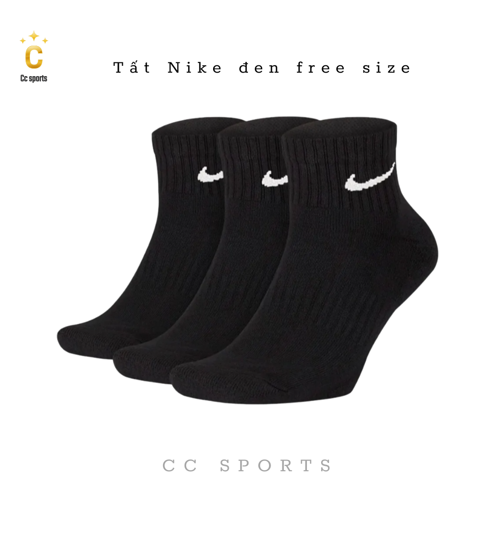 Tất Nike  Đen - Trắng Free  Size