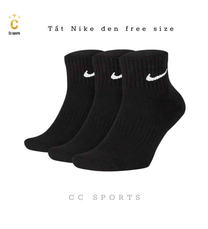 Tất Nike  Đen - Trắng Free  Size