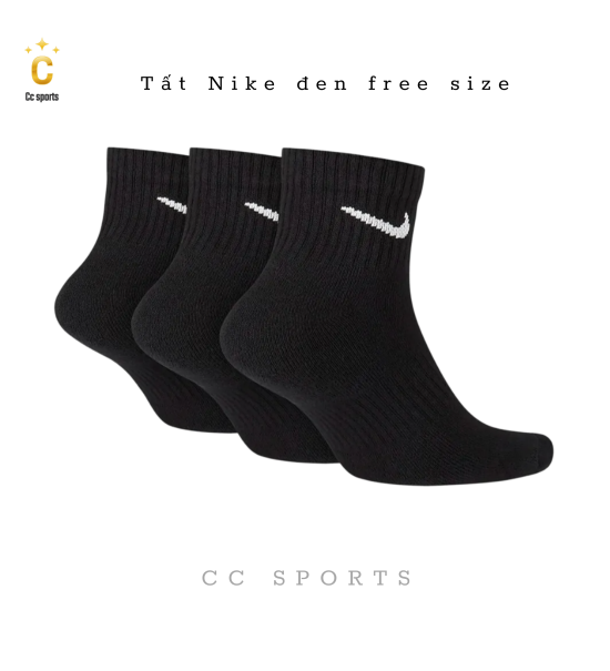 Tất Nike  Đen - Trắng Free  Size