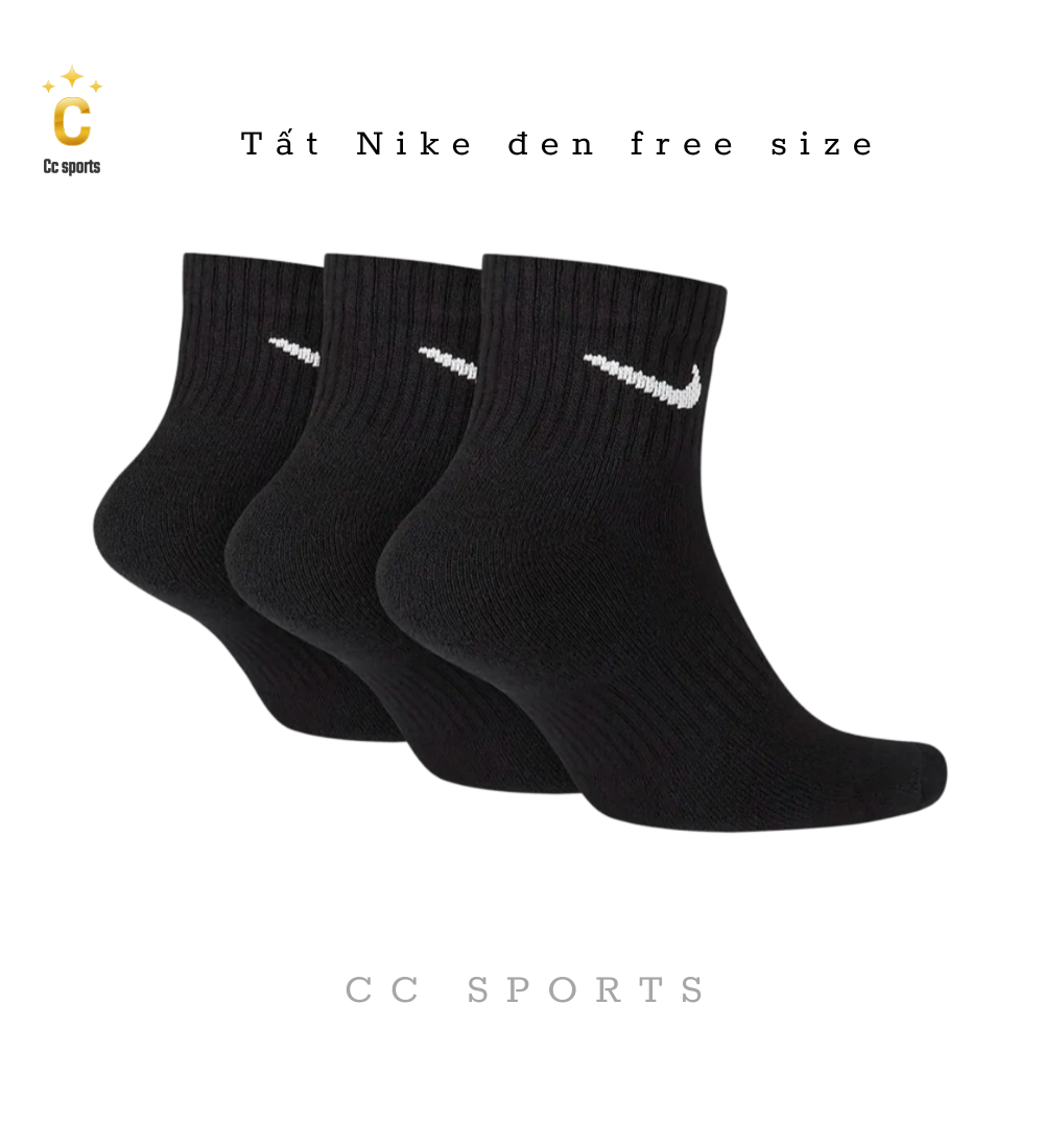 Tất Nike  Đen - Trắng Free  Size