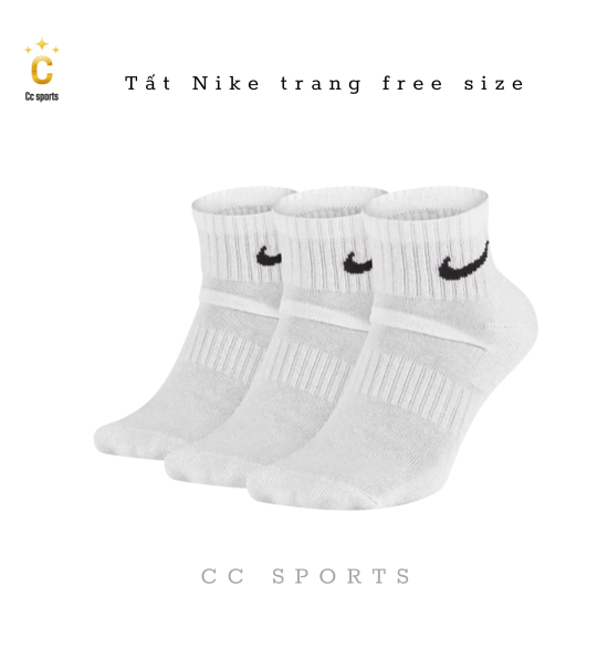 Tất Nike  Đen - Trắng Free  Size