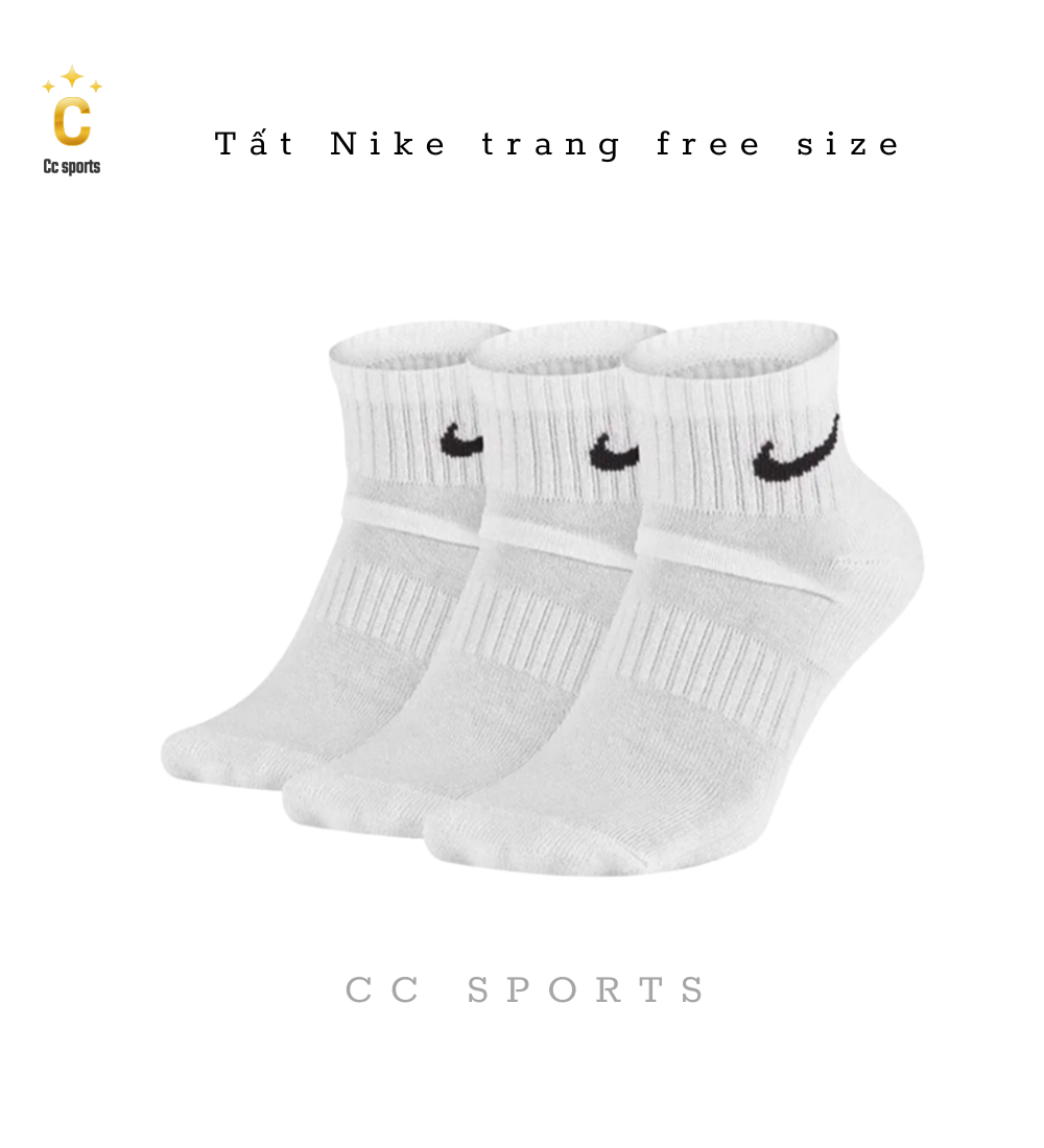 Tất Nike  Đen - Trắng Free  Size