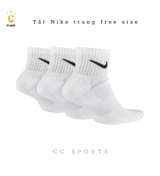 Tất Nike  Đen - Trắng Free  Size