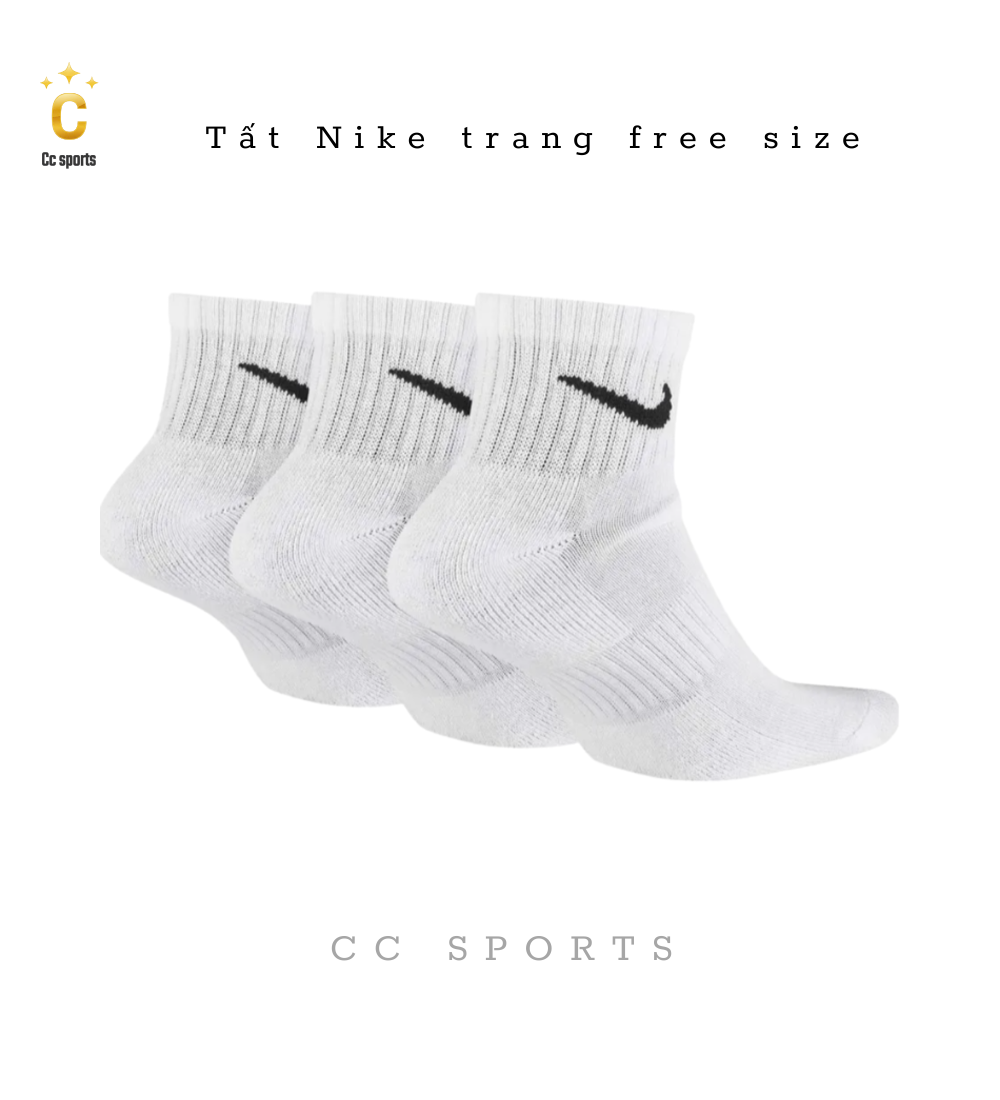 Tất Nike  Đen - Trắng Free  Size