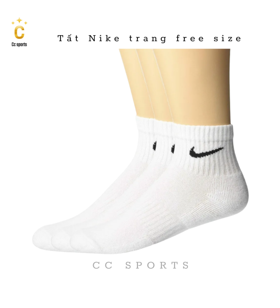 Tất Nike  Đen - Trắng Free  Size