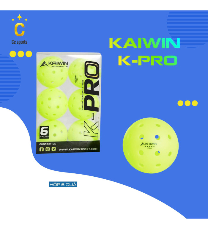 KAIWIN PRO – Bóng Pickleball hộp 6 quả