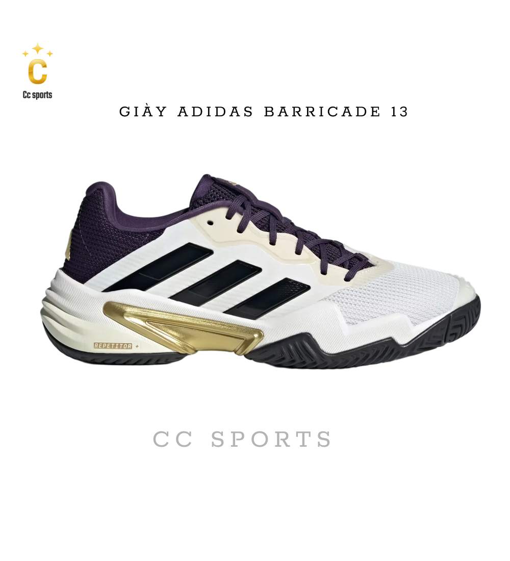 Giày Tennis/Pickleball Adidas Barricade 13 ‘Core White’