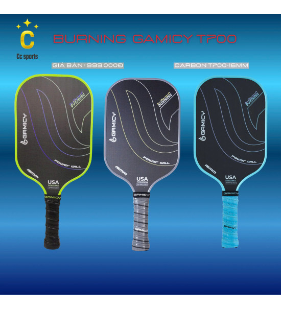 Vợt Pickleball Gamicy Burning T700 16mm
