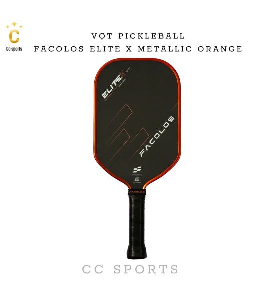 Vợt Pickleball Facolos Elite X Metallic Orange 16mm (Limited Edition)