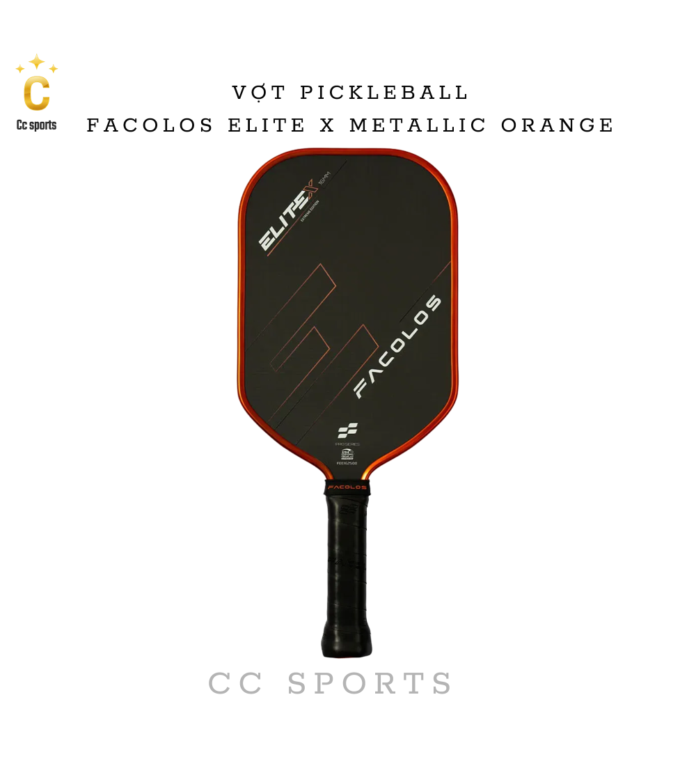 Vợt Pickleball Facolos Elite X Metallic Orange