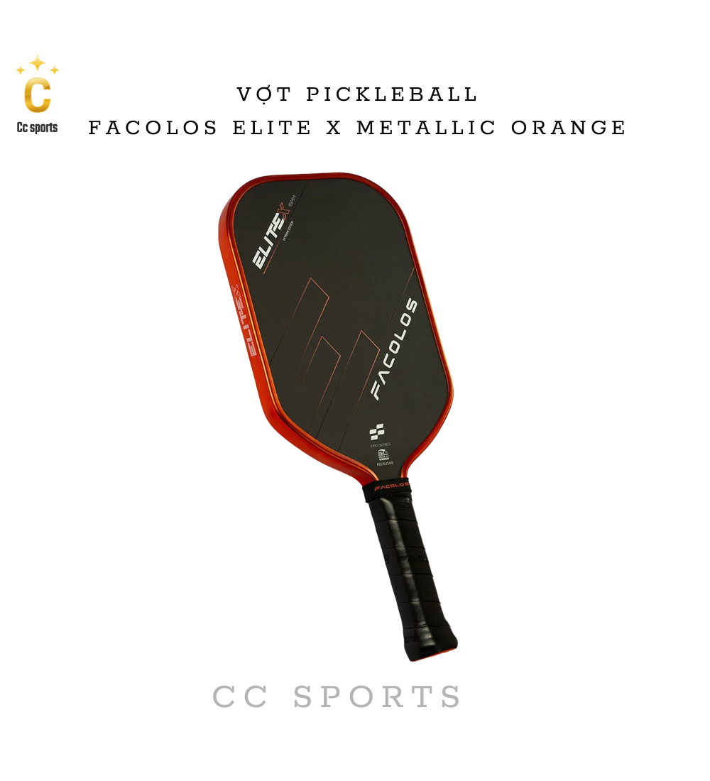 Vợt Pickleball Facolos Elite X Metallic Orange
