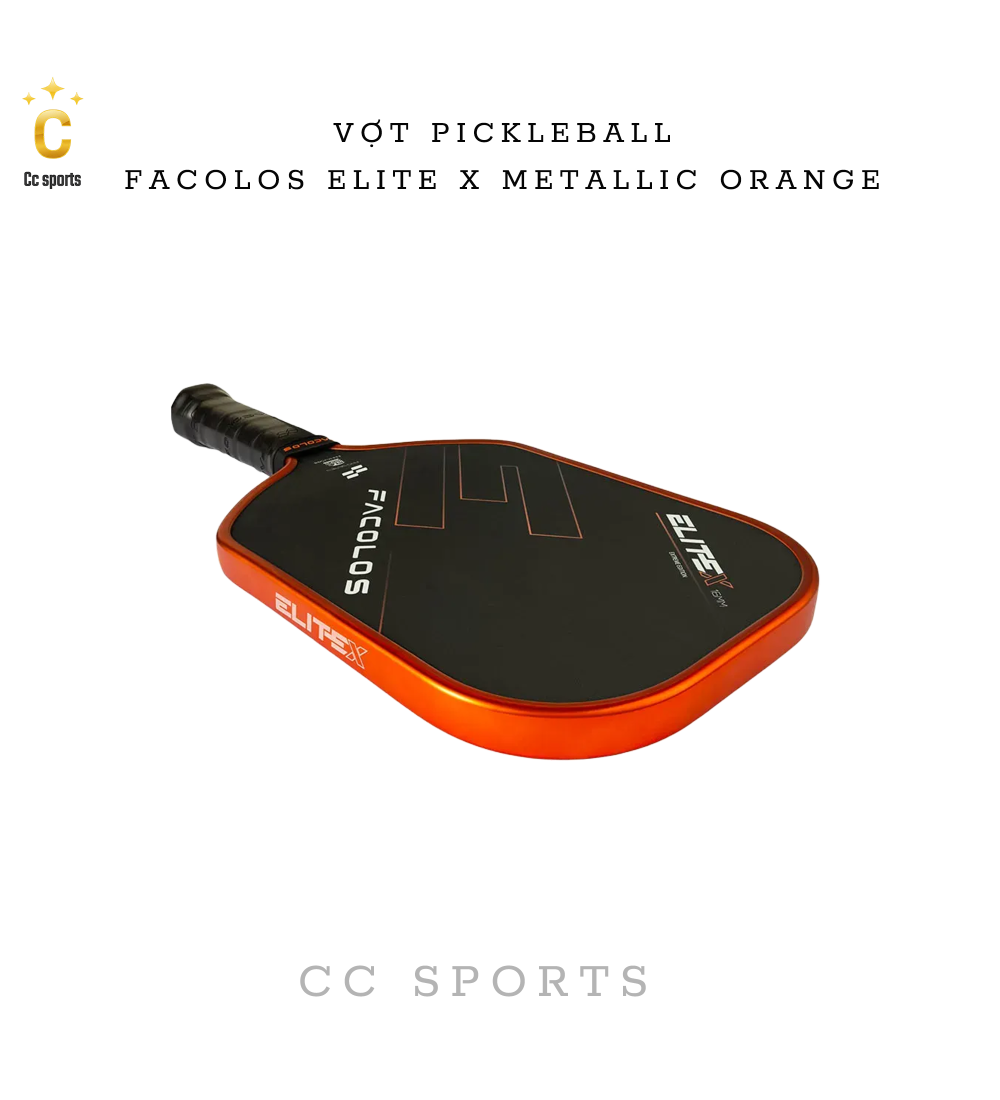 Vợt Pickleball Facolos Elite X Metallic Orange