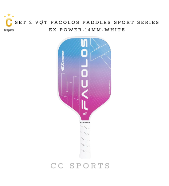 Bộ 2 vợt Pickleball Sport Series – ExPower White (14mm)