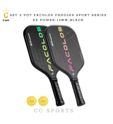 Set 2 Vợt Pickleball Facolos Paddles Sport Series- Ex Power- 14MM - Black
