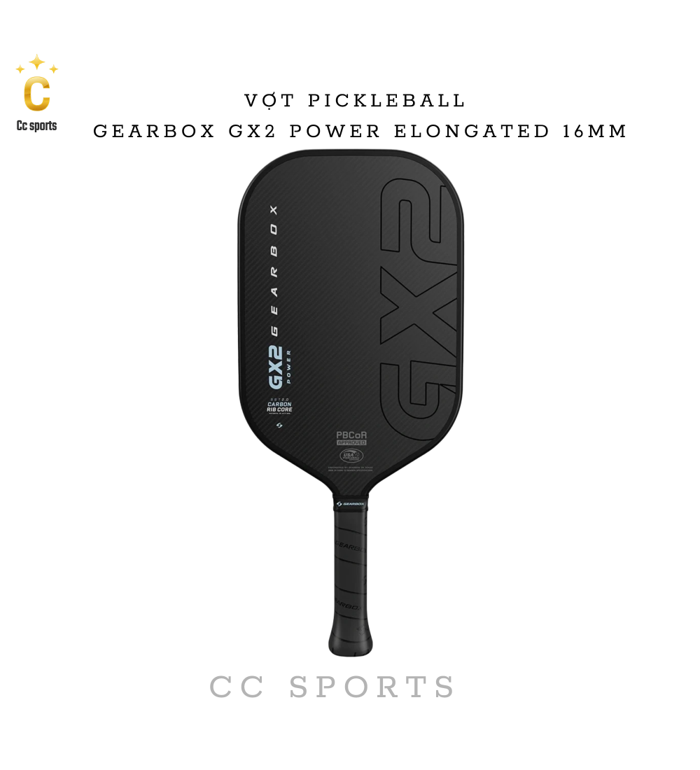Vợt Pickleball GEARBOX GX2 Power Elongated 16MM