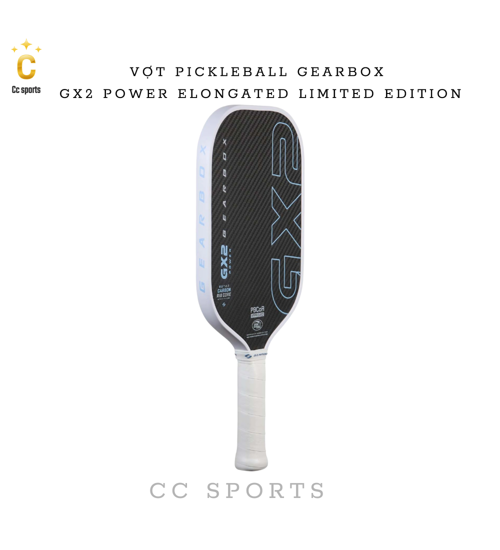 Vợt Pickleball GEARBOX GX2 Power Elongated Limited Edition 16MM