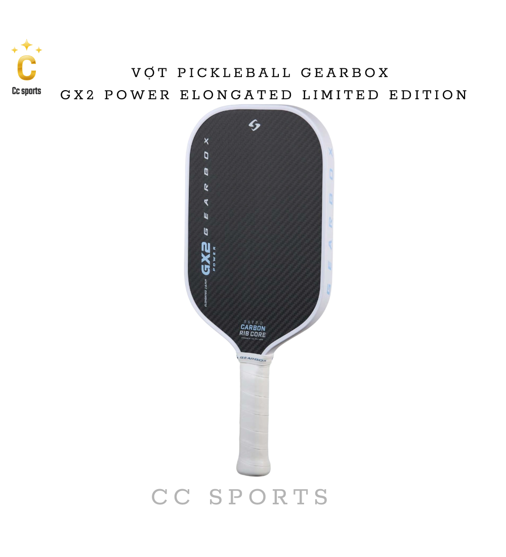 Vợt Pickleball GEARBOX GX2 Power Elongated Limited Edition 16MM