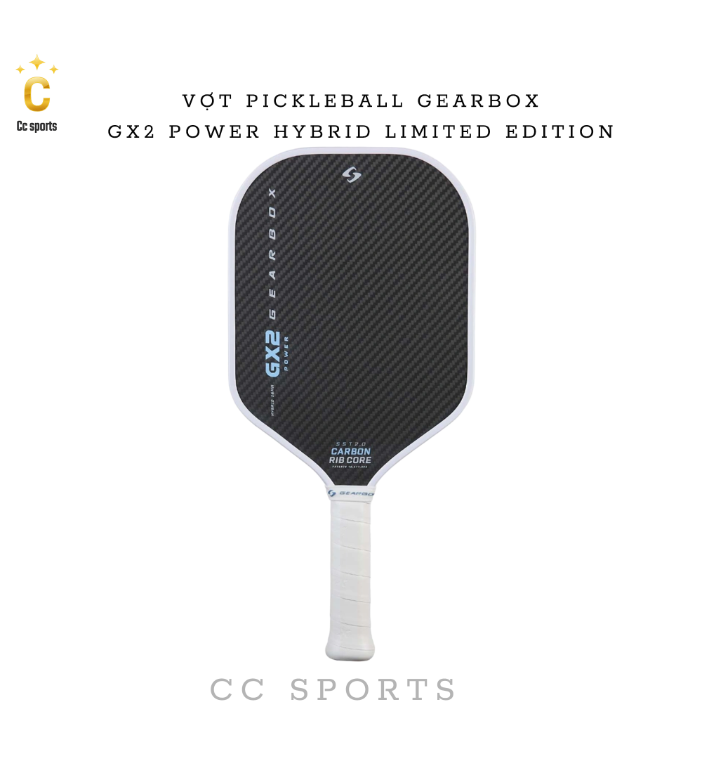 Vợt Pickleball GEARBOX GX2 Power Hybrid Limited Edition 16MM
