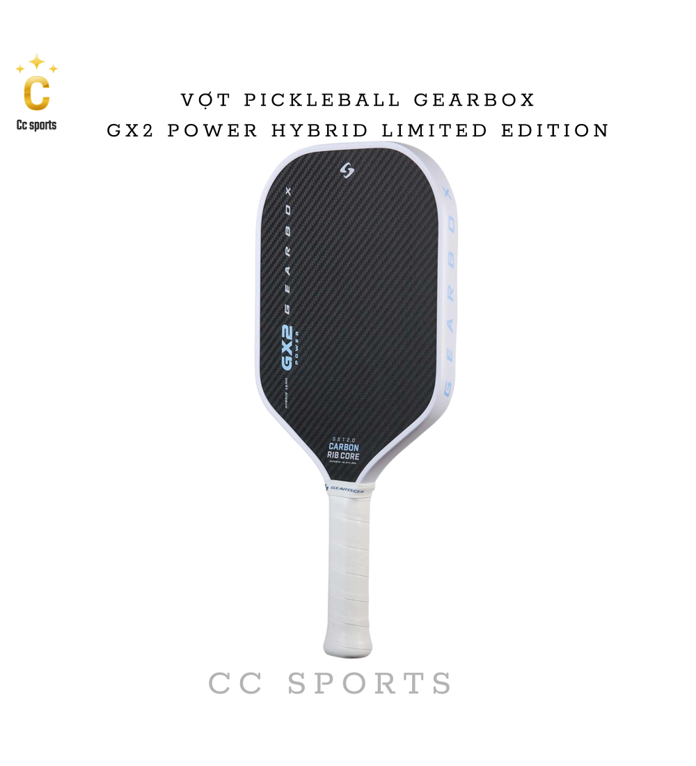Vợt Pickleball GEARBOX GX2 Power Hybrid Limited Edition 16MM