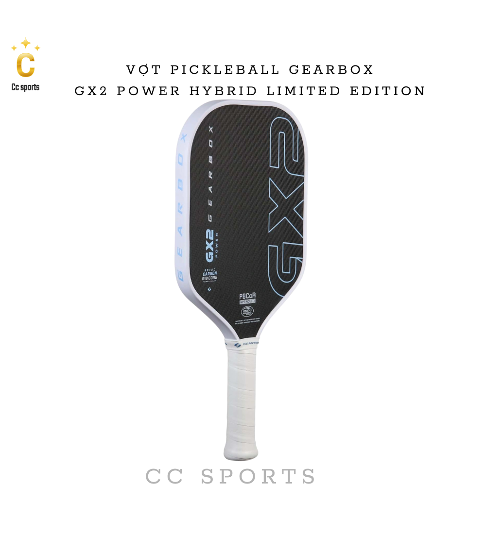Vợt Pickleball GEARBOX GX2 Power Hybrid Limited Edition 16MM