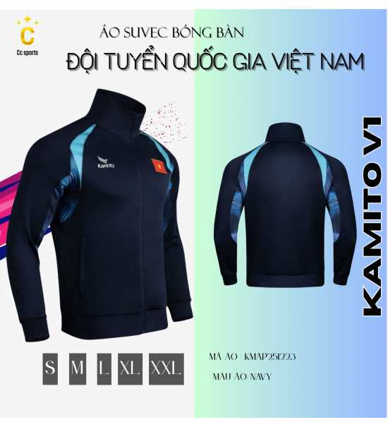 Áo Suvec bóng bàn ĐTQG Việt Nam Kamito V1