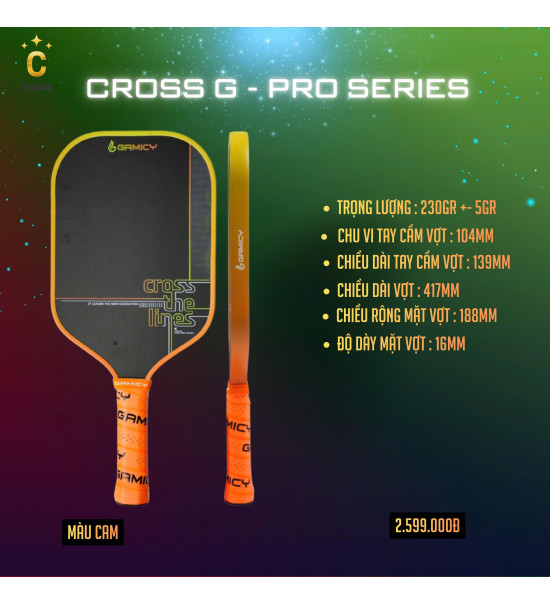 Vợt Pickleball Gamicy Cross G-Pro Series  16mm