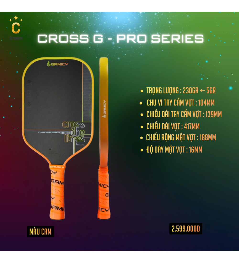 Vợt Pickleball Gamicy Cross G-Pro Series  16mm