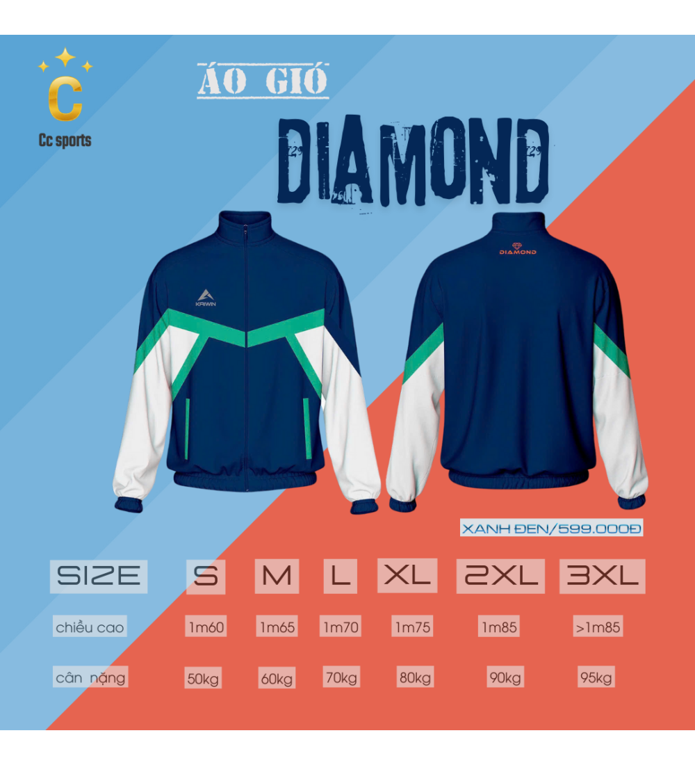 Áo Gió Thể Thao KAIWIN DIAMOND