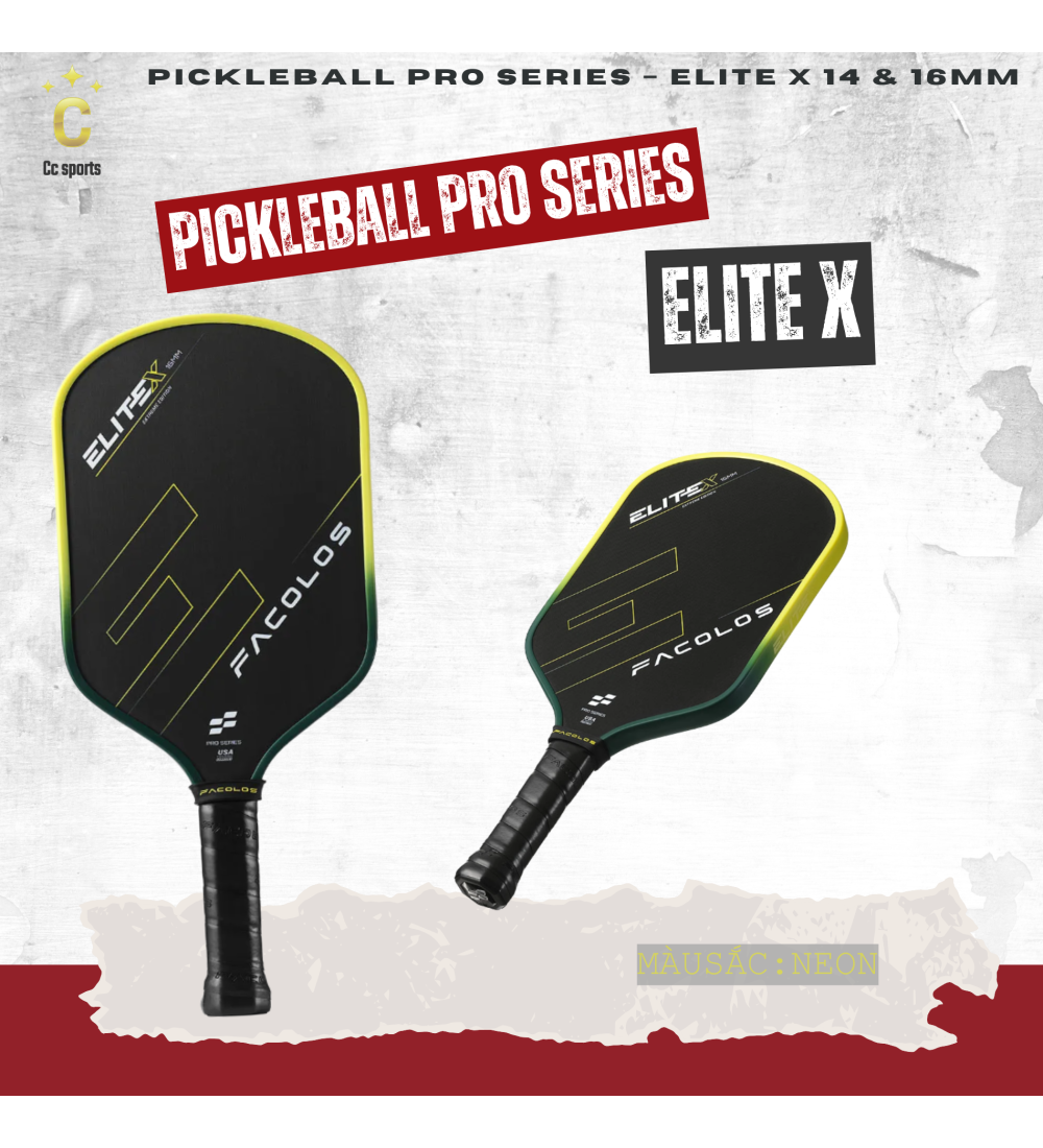 Vợt Pickleball Pro Series – Elite X (14 & 16mm)