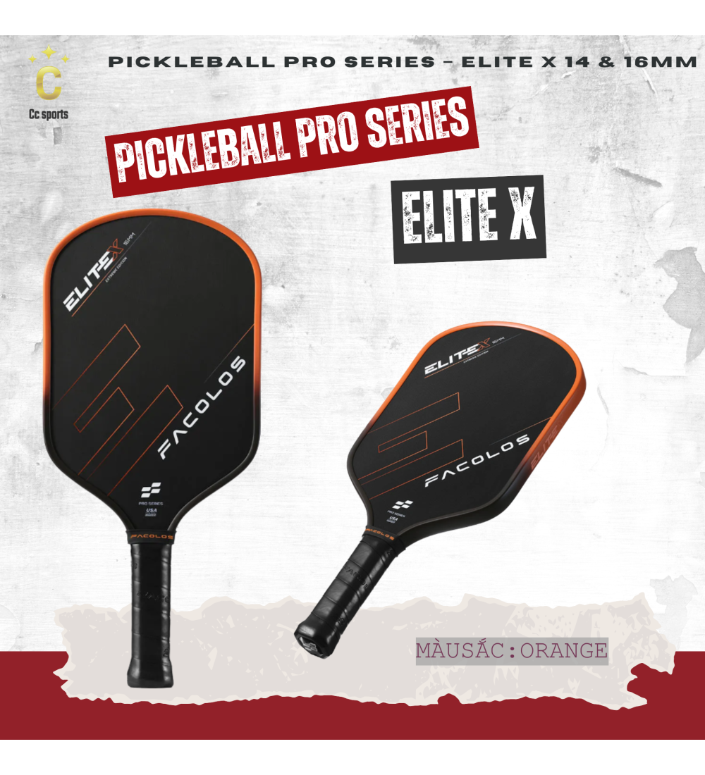 Vợt Pickleball Pro Series – Elite X (14 & 16mm)